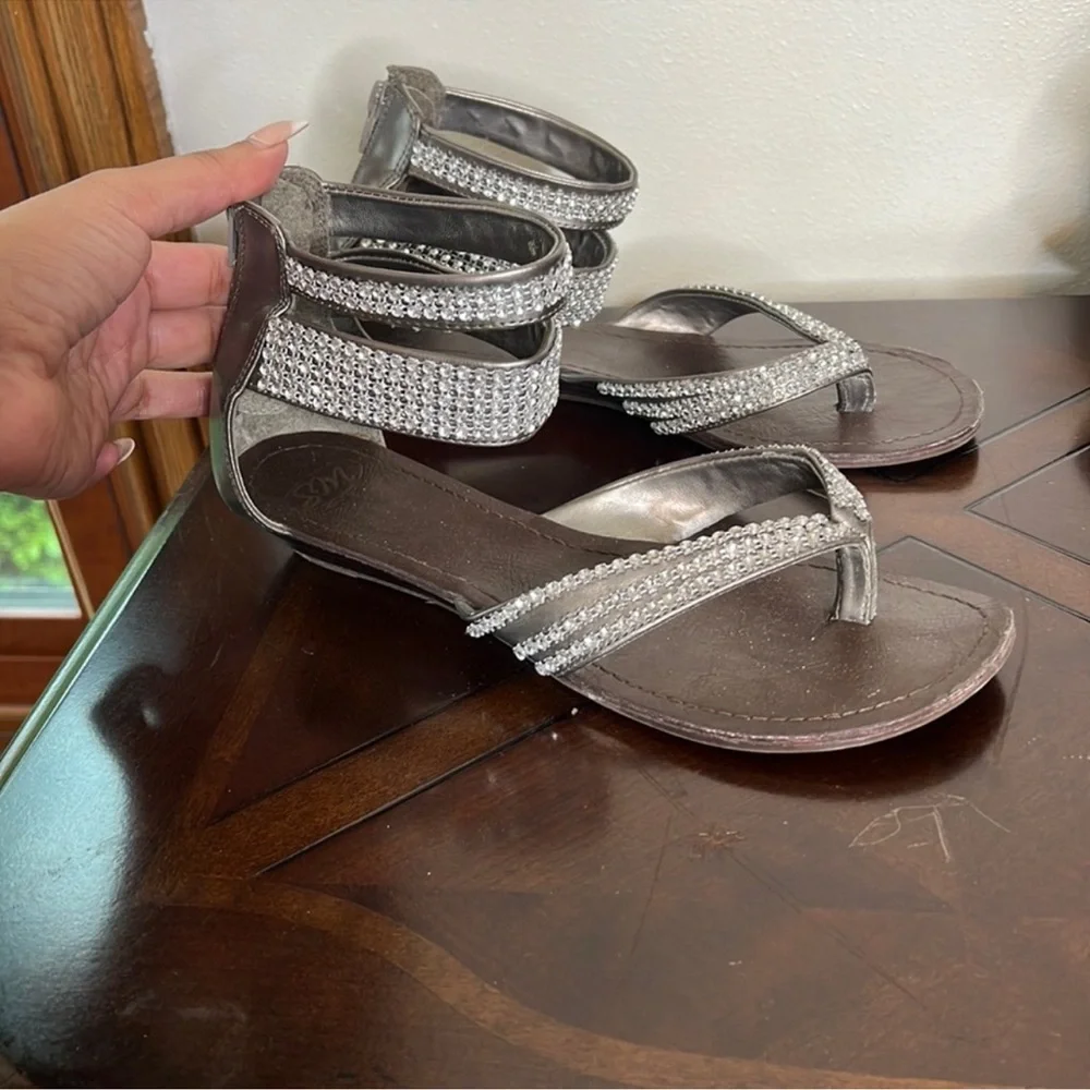 Rhinestone Ankle Strap Sandals